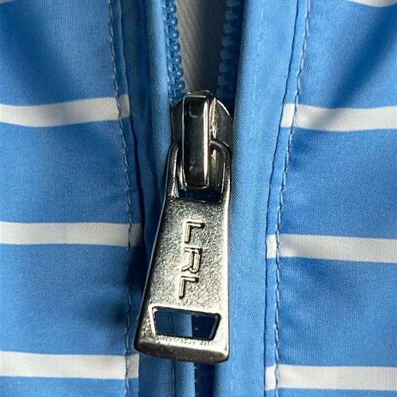 Ralph Lauren Active Sky Blue Striped Lightweight Windbreaker Zip Front Jacket M - Picture 7 of 16